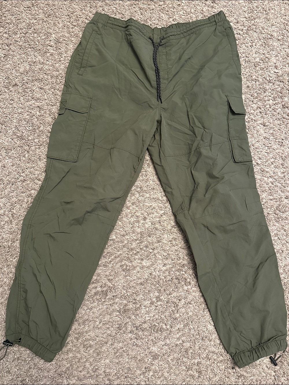 Men's Olive Green Cargo Jogger Pants